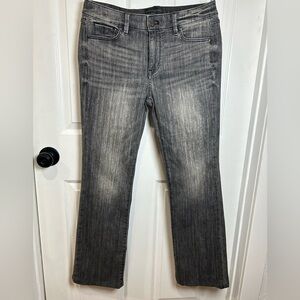 White House Black Market Gray Straight-Leg Jeans - Washed Charcoal